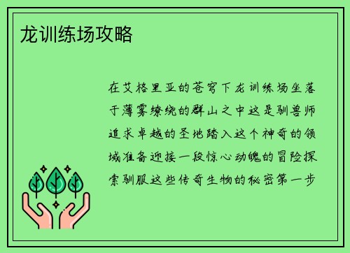 龙训练场攻略